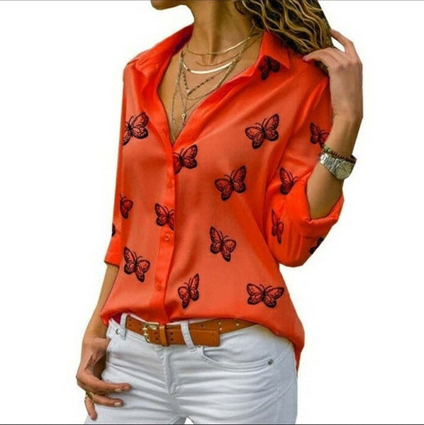 Neleia – Relaxed Fit Blouse with Butterfly Print