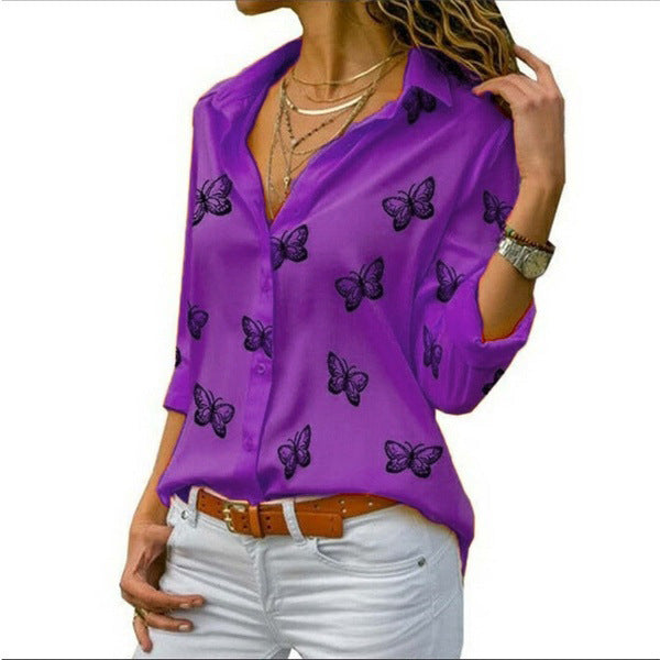 Neleia – Relaxed Fit Blouse with Butterfly Print