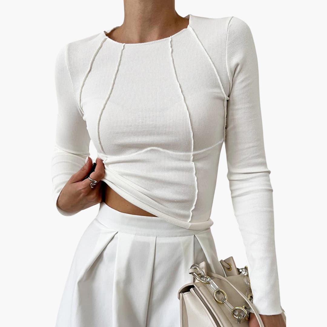 Carmina – Long Sleeve Top with Sculptural Seams