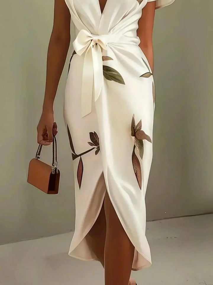 Elin™ | Elegant Wrap Dress with Floral Print