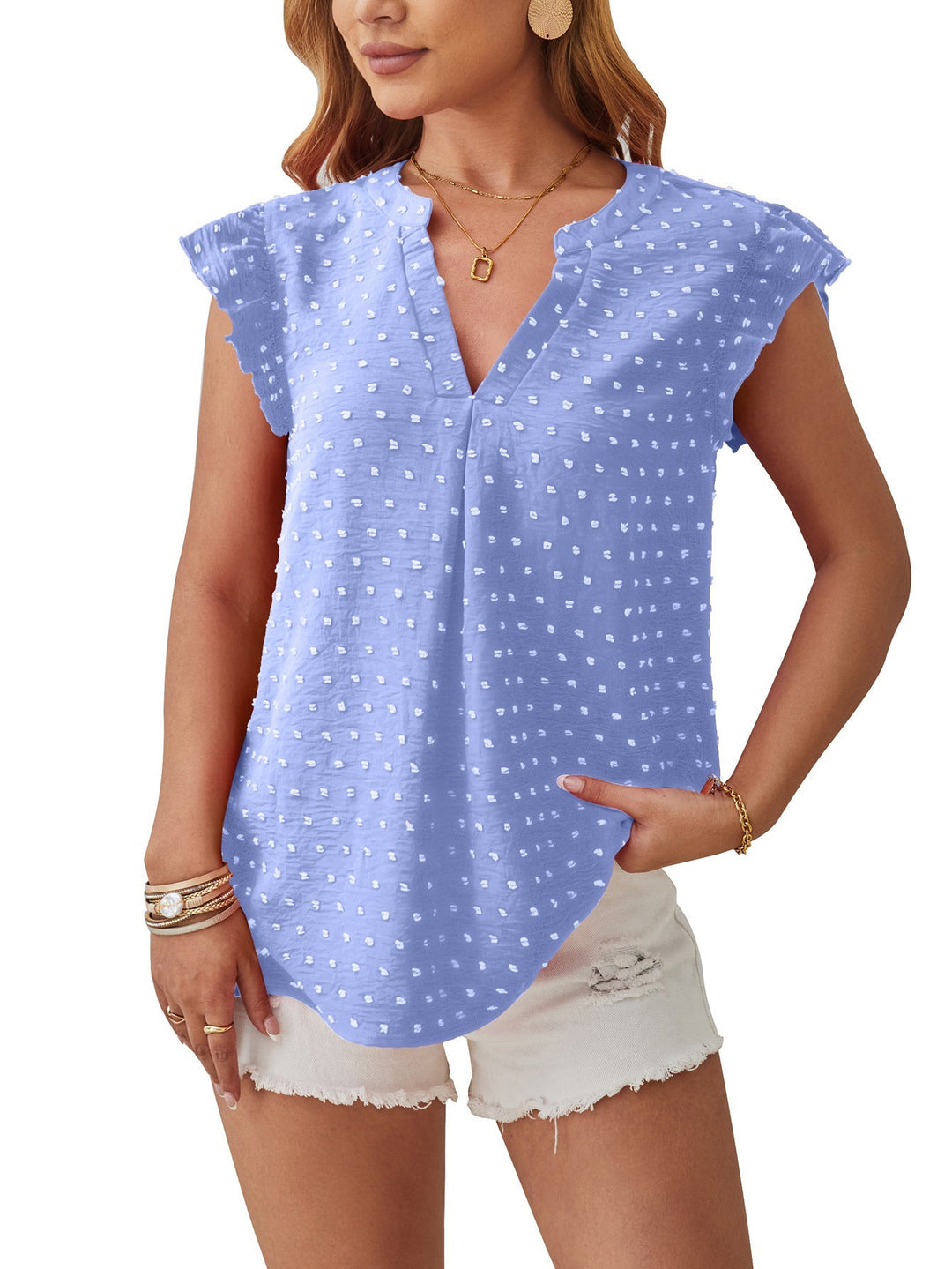 Vera – Blouse with Texture and Ruffled Sleeves