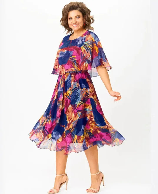 Emma | Ruffled Round Neck Dress