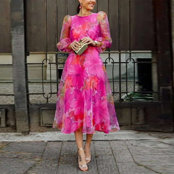 Jenna | Floral Print Midi Dress