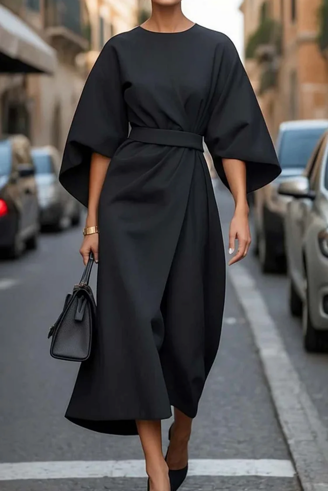 Rachel | Elegant Lantern Sleeves Dress
