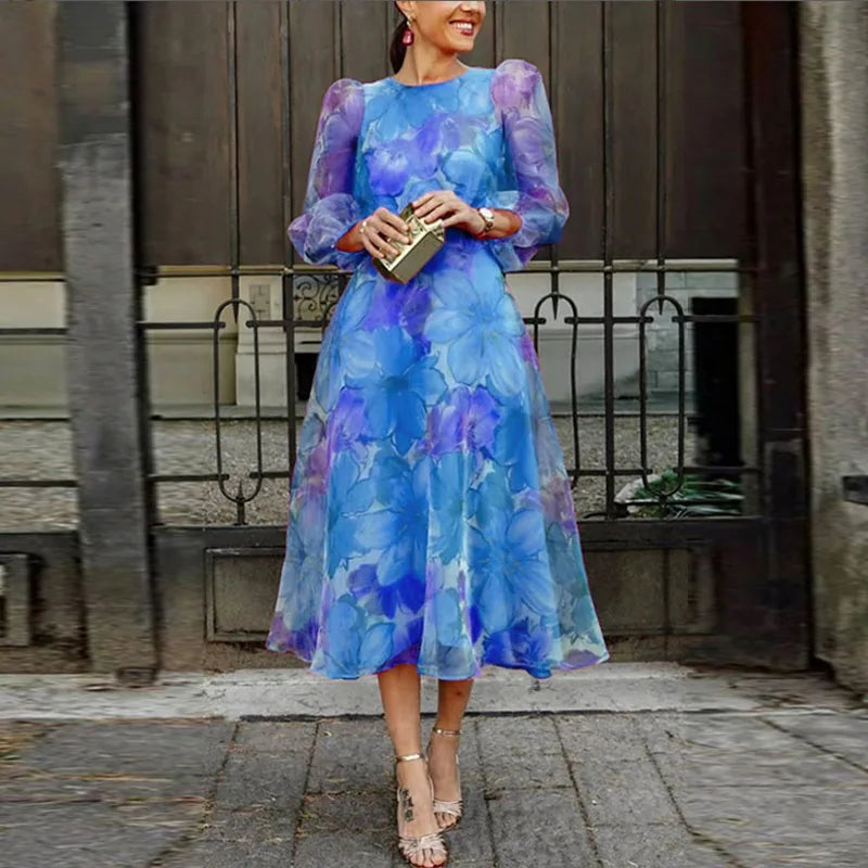 Jenna | Floral Print Midi Dress