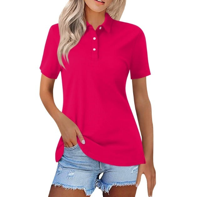 Priscella – Classic Polo Top with Buttons